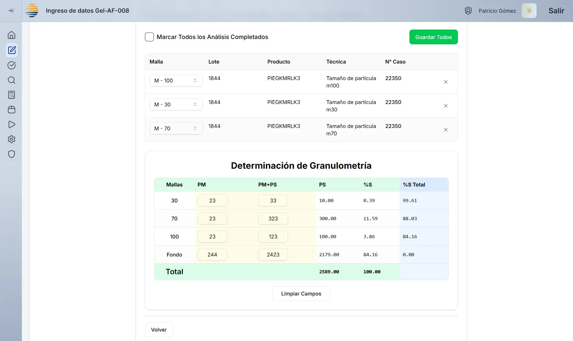 Captura 6 del proyecto Registro Electrónico de Laboratorios (REL)
