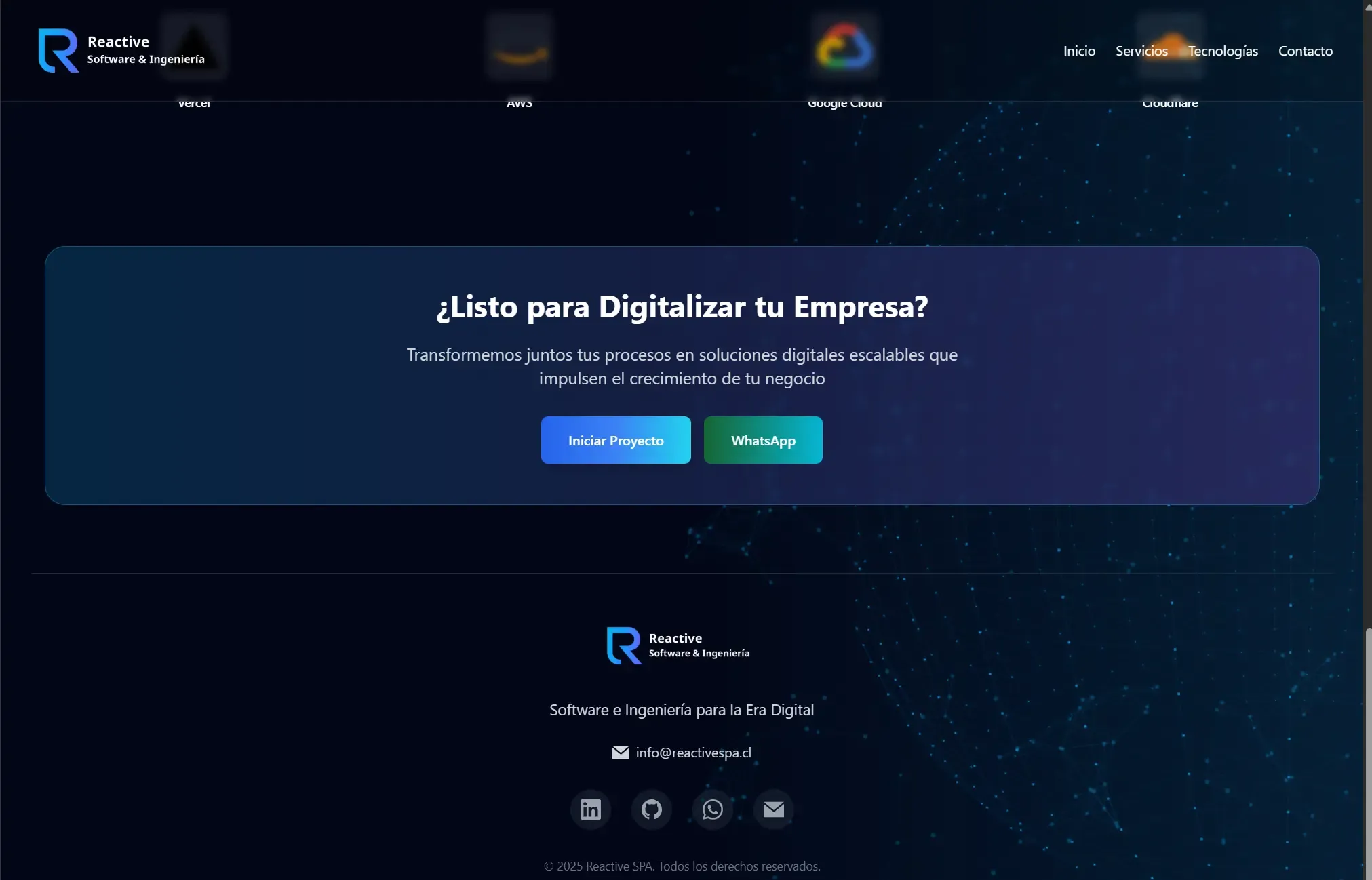 Captura 4 del proyecto Landing Page ReactiveSpa.cl