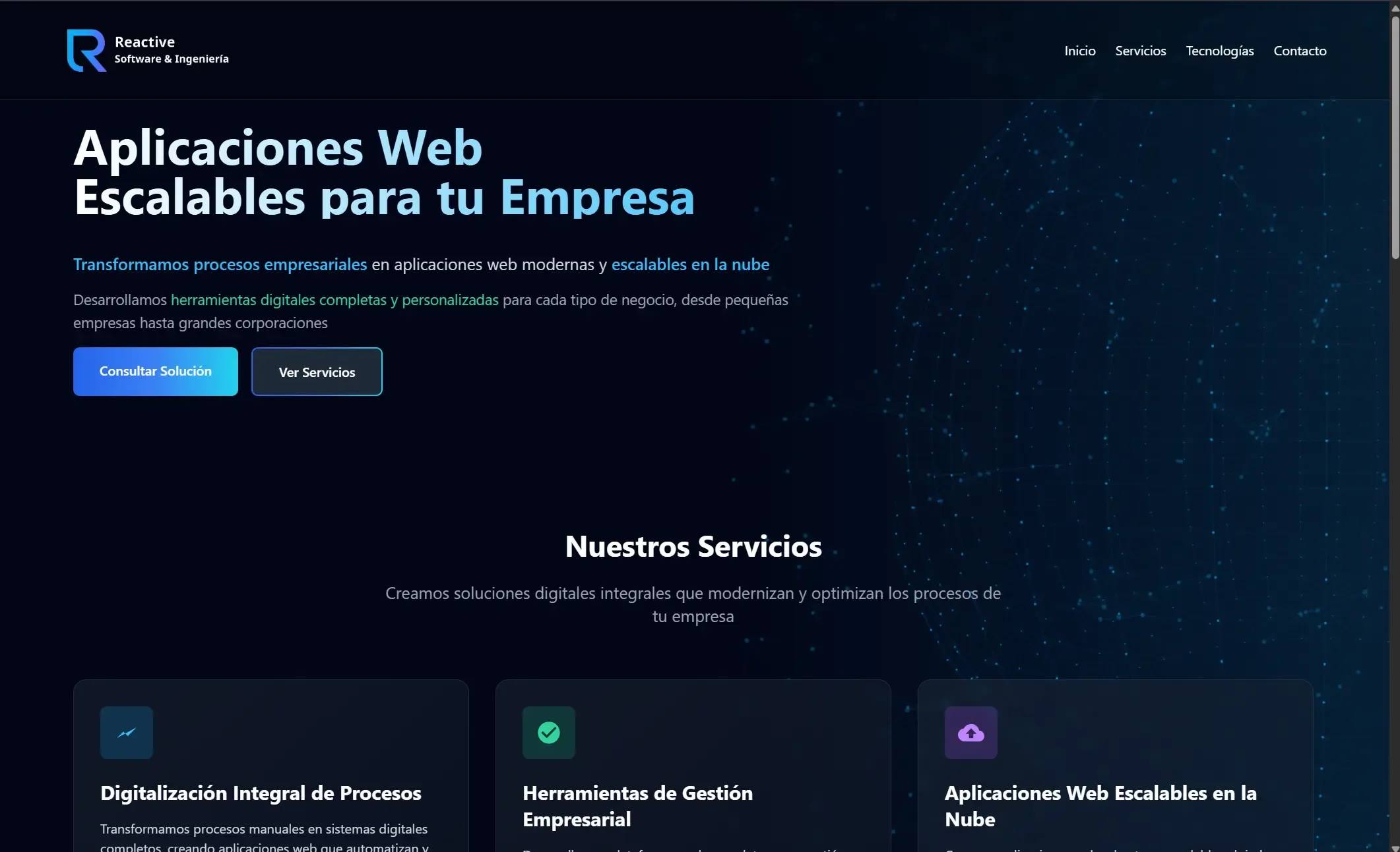 Captura del proyecto Landing Page ReactiveSpa.cl