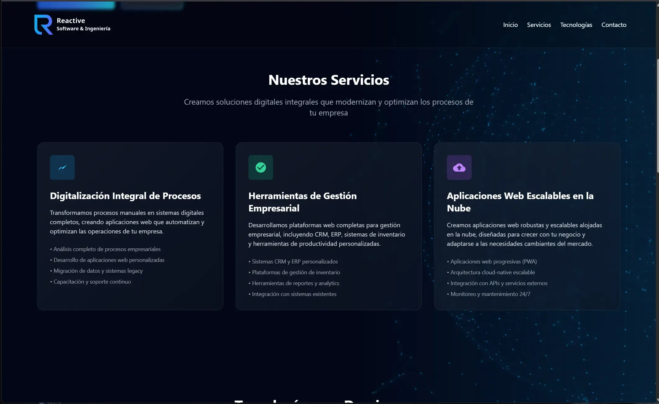 Captura 2 del proyecto Landing Page ReactiveSpa.cl