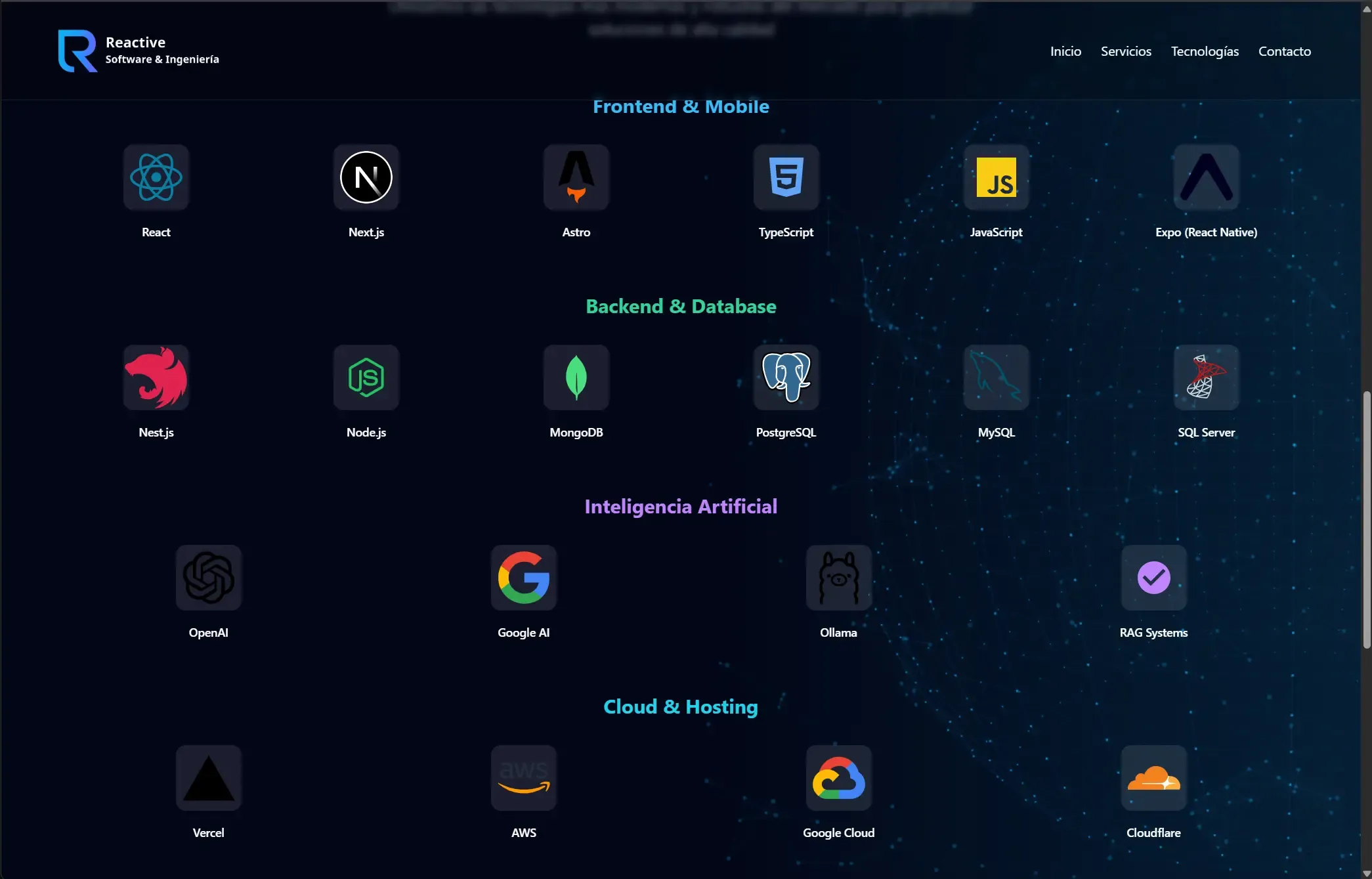 Captura 3 del proyecto Landing Page ReactiveSpa.cl