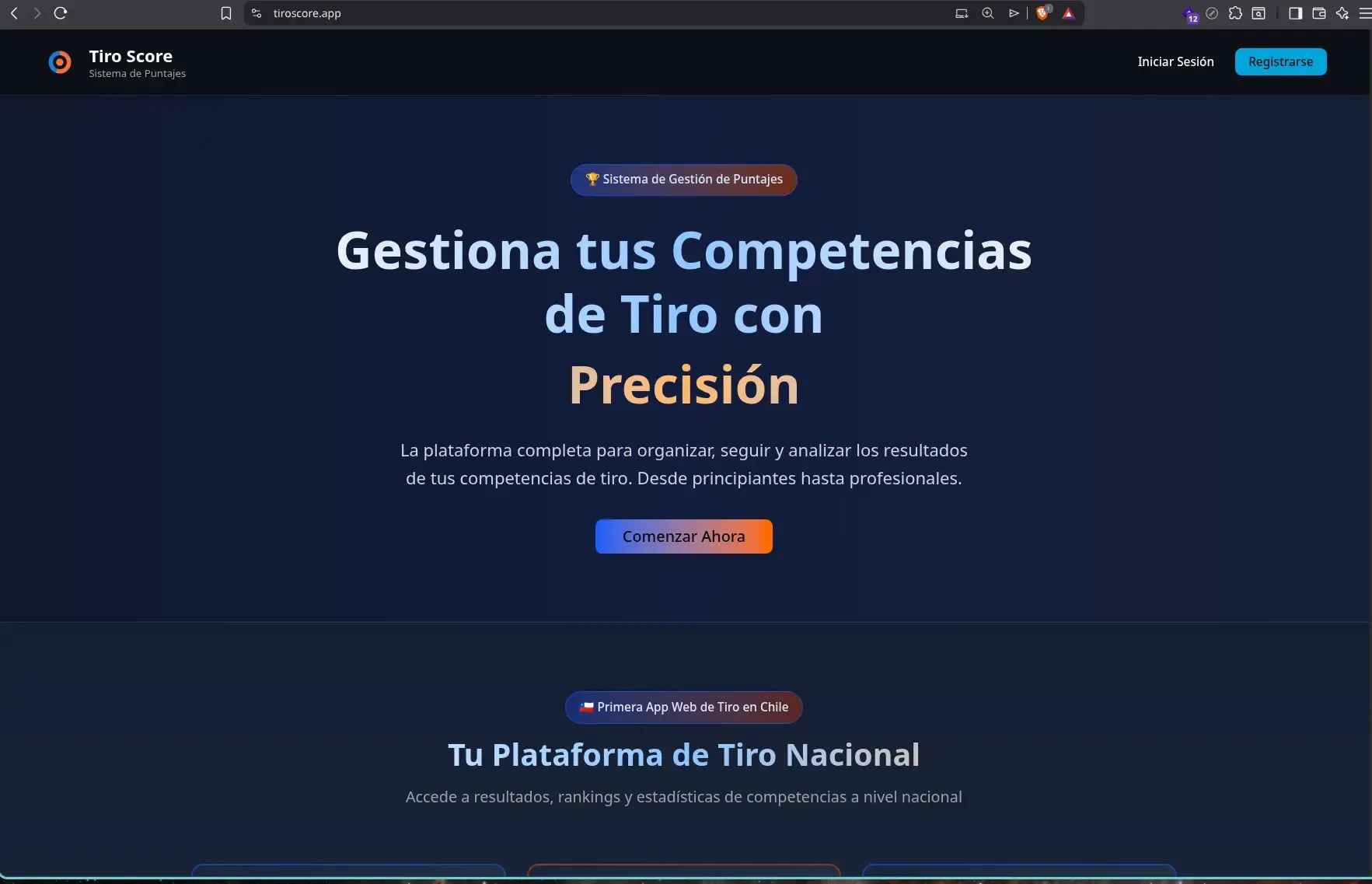 Captura del proyecto Tiro Score