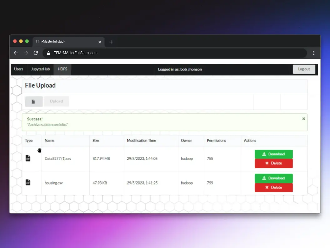 Captura de pantalla del proyecto Big Data Analytics Platform